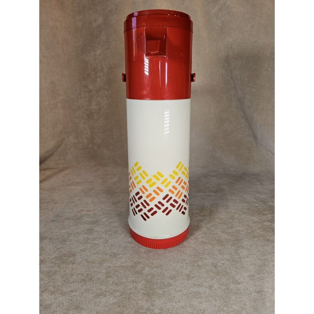 Vintage 1970's Aladdin Pump-A-Drink Thermos MCM Retro Hot or Cold 1 Quart